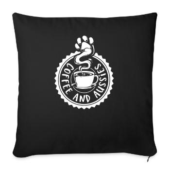 Coffee and Aussie - Sofa pillowcase 17,3'' x 17,3'' (45 x 45 cm) - black - Front