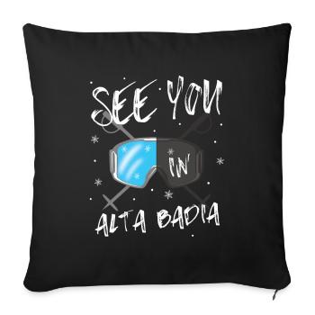 Alta Badia Snowboarding Hiking and skiing - Sofa pillowcase 17,3'' x 17,3'' (45 x 45 cm) - black - Front