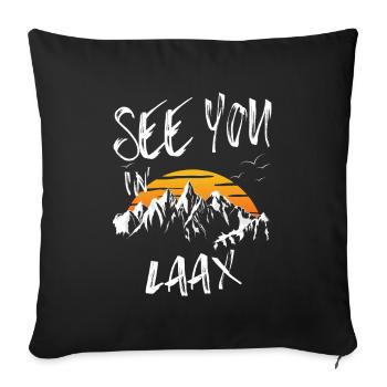 Laax Snowboarding Switzerland hiking and skiing - Sofa pillowcase 17,3'' x 17,3'' (45 x 45 cm) - black - Front