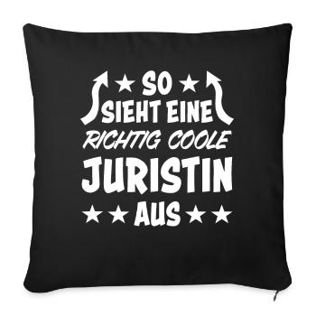 Juristin Jura Lustiger Spruch Jura Beruf Geschenk - Sofakissenbezug 45 x 45 cm - Schwarz - Vorne