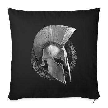 spartaner helm symbol sparta - Sofakissenbezug 45 x 45 cm - Schwarz - Vorne