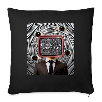 Weirdcore Aesthetic Weird Eyes Optical Illusion - Sofa pillowcase 17,3'' x 17,3'' (45 x 45 cm) - black - Front