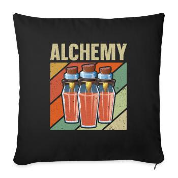 Alchimiste Alchimie Magique Potion Chimiste - Housse de coussin décorative 45 x 45 cm - noir - Devant