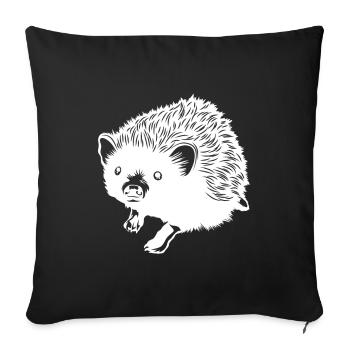 Hedgehog Animal Silhouette - Sofa pillowcase 17,3'' x 17,3'' (45 x 45 cm) - black - Front