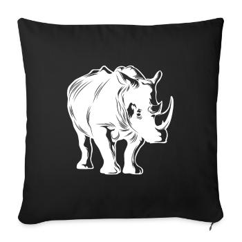 Rhino Animal - Sofa pillowcase 17,3'' x 17,3'' (45 x 45 cm) - black - Front