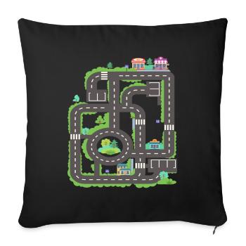 Play carpet Play mat massage - Sofa pillowcase 17,3'' x 17,3'' (45 x 45 cm) - black - Front