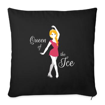 Eiskunstlauf Queen Of the Ice Eislauf - Sofakissenbezug 45 x 45 cm - Schwarz - Vorne