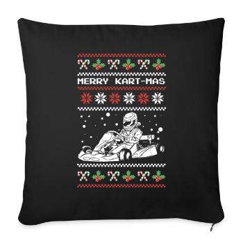 Merry Kart-Mas Gokart Ugly Karting Christmas - Sofa pillowcase 17,3'' x 17,3'' (45 x 45 cm) - black - Front