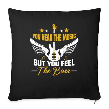 Bassiste dans un groupe | Bassiste - Housse de coussin décorative 45 x 45 cm - noir - Devant