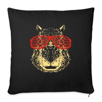 Capybara Sunglasses Capibara - Sofa pillowcase 17,3'' x 17,3'' (45 x 45 cm) - black - Front