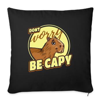 Capybara Retro Capibara - Sofa pillowcase 17,3'' x 17,3'' (45 x 45 cm) - black - Front