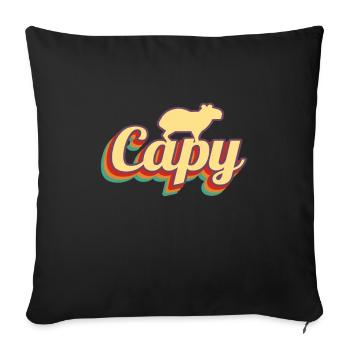 Capybara Retro Capibara - Sofa pillowcase 17,3'' x 17,3'' (45 x 45 cm) - black - Front