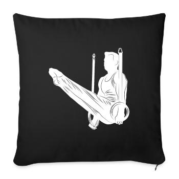 Silhouette gymnastique - Housse de coussin décorative 45 x 45 cm - noir - Devant