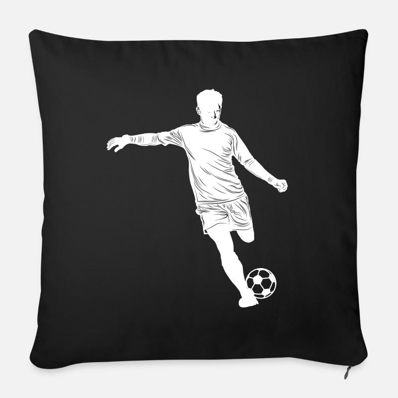 Fußball Silhouette - Sofakissenbezug 45 x 45 cm - Schwarz