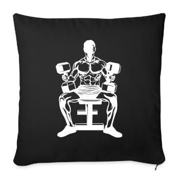 Silhouette fitness - Housse de coussin décorative 45 x 45 cm - noir - Devant