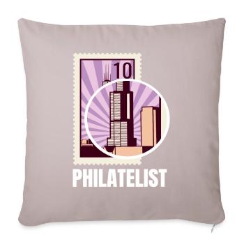 Philatelist Stamp Collection - Sofa pillowcase 17,3'' x 17,3'' (45 x 45 cm) - light taupe - Front