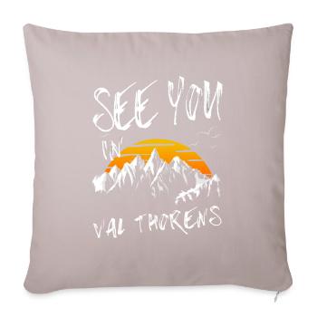 Val Thorens France randonnée et ski - Housse de coussin décorative 45 x 45 cm - taupe clair - Devant