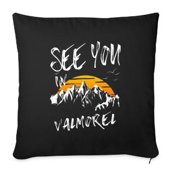 Valmorel France hiking and skiing - Sofa pillowcase 17,3'' x 17,3'' (45 x 45 cm) - black - Front