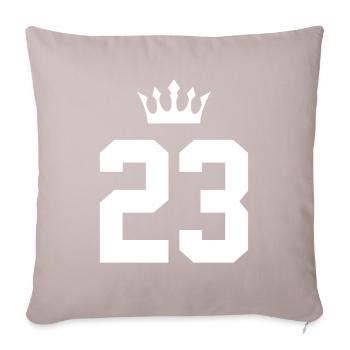 23 Number crown - Sofa pillowcase 17,3'' x 17,3'' (45 x 45 cm) - light taupe - Front