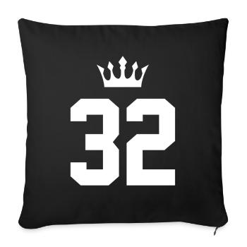 32 Number crown - Sofa pillowcase 17,3'' x 17,3'' (45 x 45 cm) - black - Front