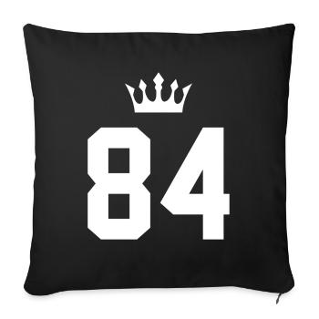 84 Zahl Krone - Sofakissenbezug 45 x 45 cm - Schwarz - Vorne