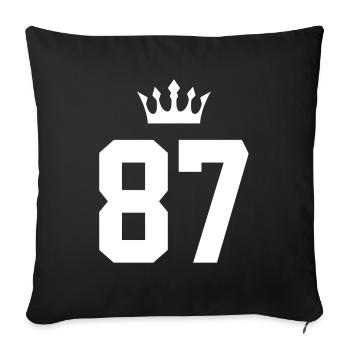 87 Number crown - Sofa pillowcase 17,3'' x 17,3'' (45 x 45 cm) - black - Front