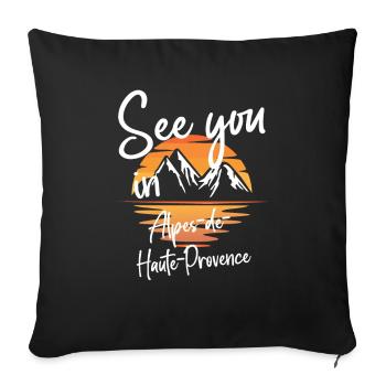 Alpes-de-Haute-Provence France Skiing - Sofa pillowcase 17,3'' x 17,3'' (45 x 45 cm) - black - Front