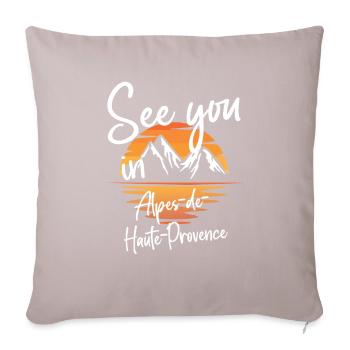 Alpes-de-Haute-Provence France Skiing - Sofa pillowcase 17,3'' x 17,3'' (45 x 45 cm) - light taupe - Front