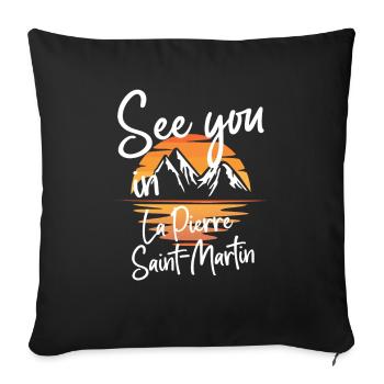 La Pierre Saint-Martin France Skiing - Sofa pillowcase 17,3'' x 17,3'' (45 x 45 cm) - black - Front