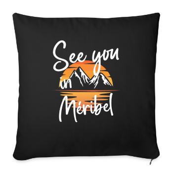 Hiking and skiing in Méribel France - Sofa pillowcase 17,3'' x 17,3'' (45 x 45 cm) - black - Front