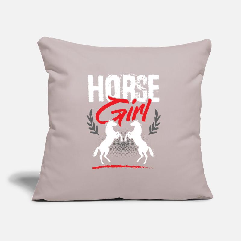 Chevaux Filles Housse de coussin décorative 45 x 45 cm