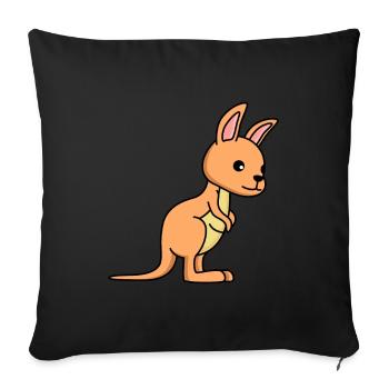 Kangaroo Comic - Sofa pillowcase 17,3'' x 17,3'' (45 x 45 cm) - black - Front