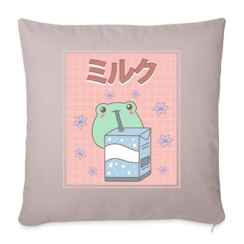Cottagecore Aesthetic Kawaii Frog Milk Carton Ge - Sofa pillowcase 17,3'' x 17,3'' (45 x 45 cm) - light taupe - Front