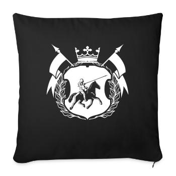 Jeu de rôle de cheval chevalier médiéval - Housse de coussin décorative 45 x 45 cm - noir - Devant