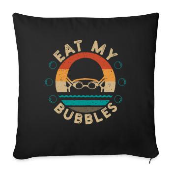 Fun Swimming Eat My Bubbles Swimmer Swim Ges - Sofa pillowcase 17,3'' x 17,3'' (45 x 45 cm) - black - Front