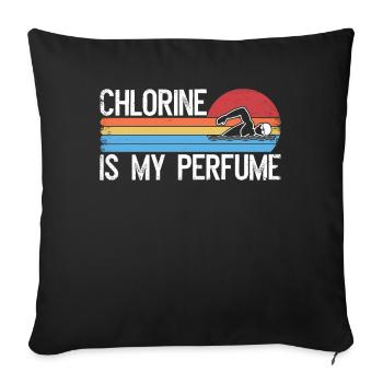 Funny Swimming Swimmer Chlorine Is My Perfume - Sofa pillowcase 17,3'' x 17,3'' (45 x 45 cm) - black - Front