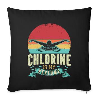 Funny Swimming Swimmer Chlorine Is My Perfume - Sofa pillowcase 17,3'' x 17,3'' (45 x 45 cm) - black - Front