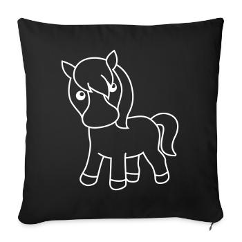 Pferd Comic Tier - Sofakissenbezug 45 x 45 cm - Schwarz - Vorne