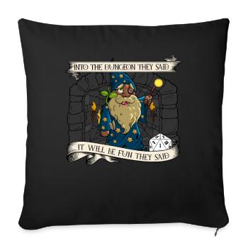 D20 Jeu de rôle - Ce sera amusant - Well Crap - Housse de coussin décorative 45 x 45 cm - noir - Devant