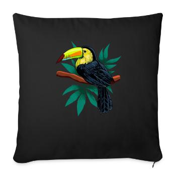 Paradievogel - Dessin d’un toucan - Housse de coussin décorative 45 x 45 cm - noir - Devant