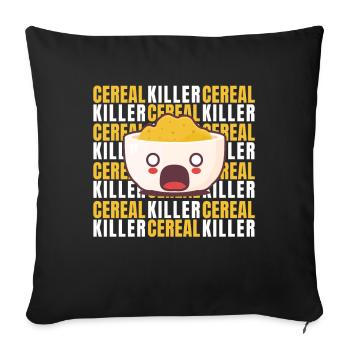 Cereal Killer Halloween Kostüm Müsli - Sofakissenbezug 45 x 45 cm - Schwarz - Vorne