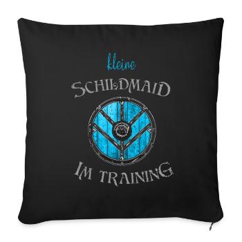Kleine Schildmaid im Training - Kinder - Sofakissenbezug 45 x 45 cm - Schwarz - Vorne