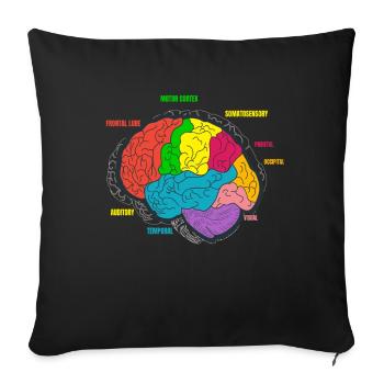 Diagramm Gehirn Neurologie Wissenschaft - Sofakissenbezug 45 x 45 cm - Schwarz - Vorne