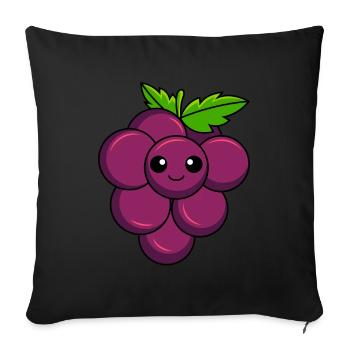 Bande dessinée Raisin - Housse de coussin décorative 45 x 45 cm - noir - Devant