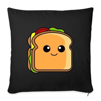 Bande dessinée Sandwich - Housse de coussin décorative 45 x 45 cm - noir - Devant