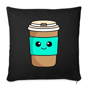 Coffee to go Comic - Sofakissenbezug 45 x 45 cm - Schwarz - Vorne