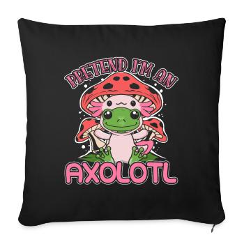 Cottagecore Aesthetic Frog Prétends que je suis un Axolotl - Housse de coussin décorative 45 x 45 cm - noir - Devant