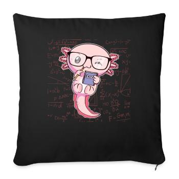 Kawaii Axolotl Pun Lustig Math Mathematik Geschenk - Sofakissenbezug 45 x 45 cm - Schwarz - Vorne