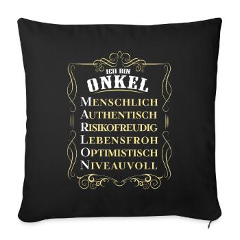 Marlon - bester Onkel - Sofakissenbezug 45 x 45 cm - Schwarz - Vorne