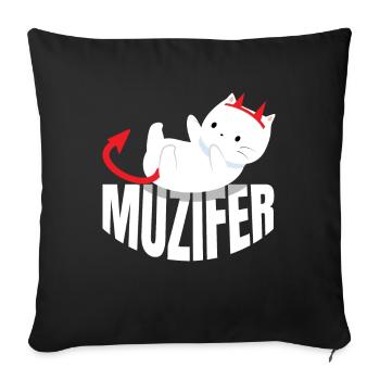 Muzifer Cat Kitten Devil Lucifer - Sofa pillowcase 17,3'' x 17,3'' (45 x 45 cm) - black - Front